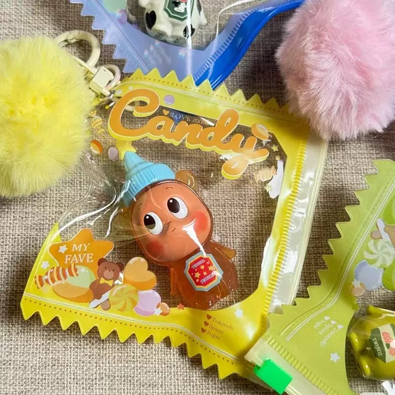 Clear Candy Bag Plastic Film PVC Badge Bag Storage Display Ita Bag Charm Merchandise Protection Display Bag