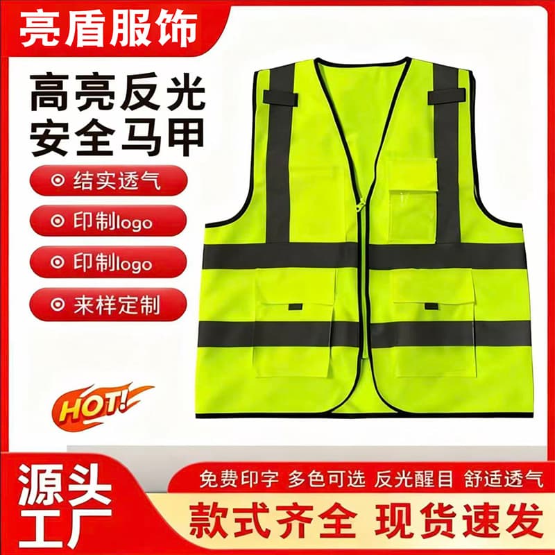 Reflective Vest with Printable Logo Construction Safety Vest Reflective Clothing Leader Multi-Flap Pocket Pants Fluorescent Vest