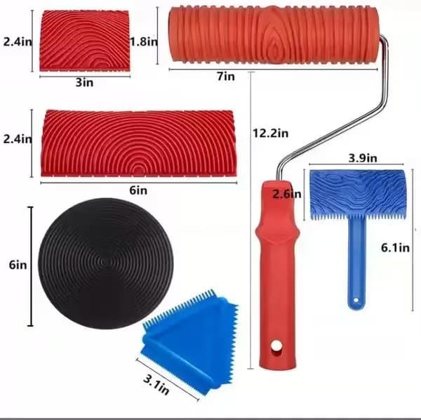 Imitation Wood Grain Tool Art Paint Pulling Texture Rubber Embossed Texture Paint Diatom Mud Wave Pattern Stamp