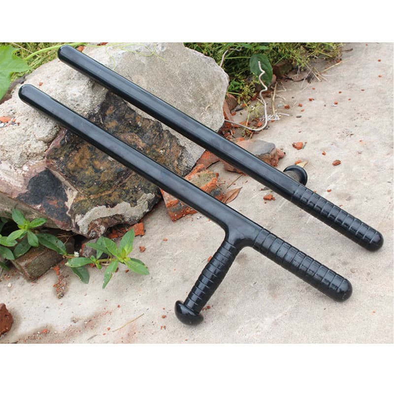 Security Equipment Self-Defense PC T-Cane Rubber Baton, Emergency Tactical Gear & Anti-Riot Tools