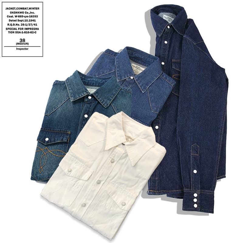 Men's Denim Shirt Long Sleeve Work Shirt Mens Regular Fit