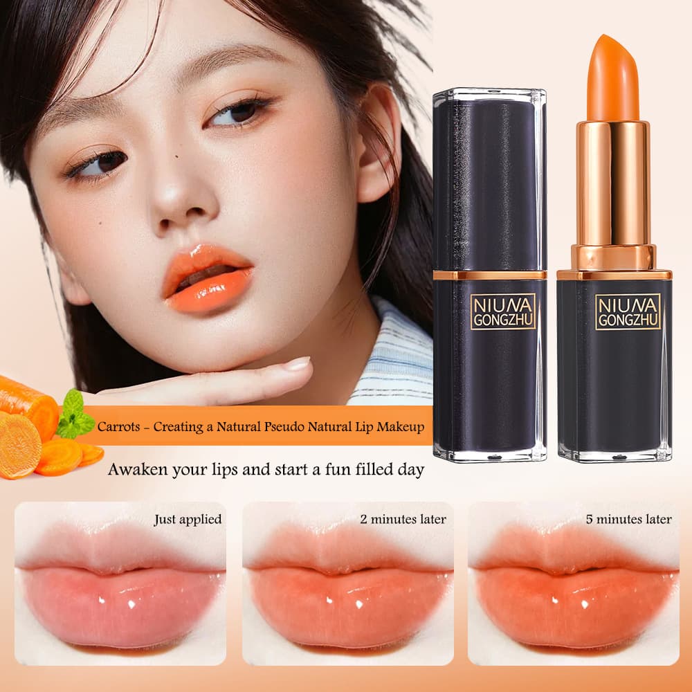 Cross-Border Whistle Temperature-Changing Lip Balm Moisturizing Easy Color Honey Non-Staining Cup Yanxi Style Carotene Lipstick