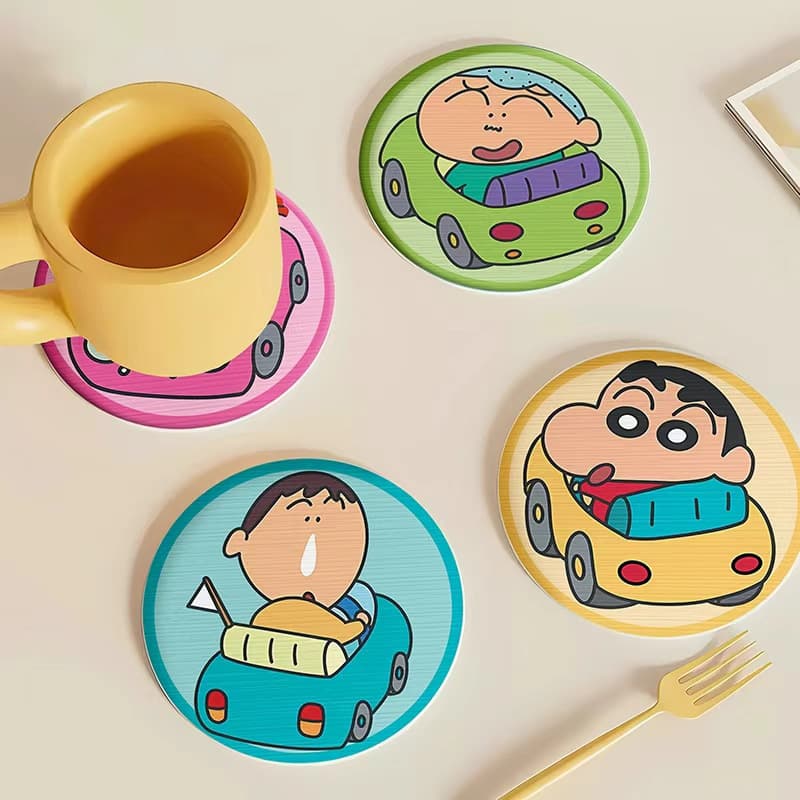 New Cartoon Hard Diatomite Coaster Tabletop Absorbent Pad Round Cute Drain Pad Quick-Dry Heat Insulation Coffee Cup Mat