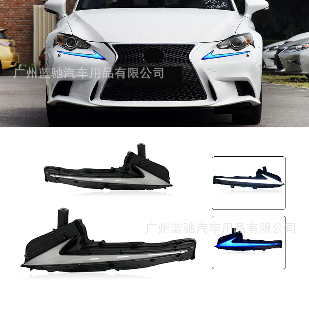 Daytime Running Lights for 2013-2016 Lexus IS IS300 IS250 RGB Blue Flowing Turn Signal