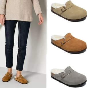 Autumn/Winter Furry Slippers with Fleece Lining, Round Toe, Half Slippers for Men and Women, Genuine Leather Wrapped Toe, Women's Outdoor Shoes, Warm and Thickened