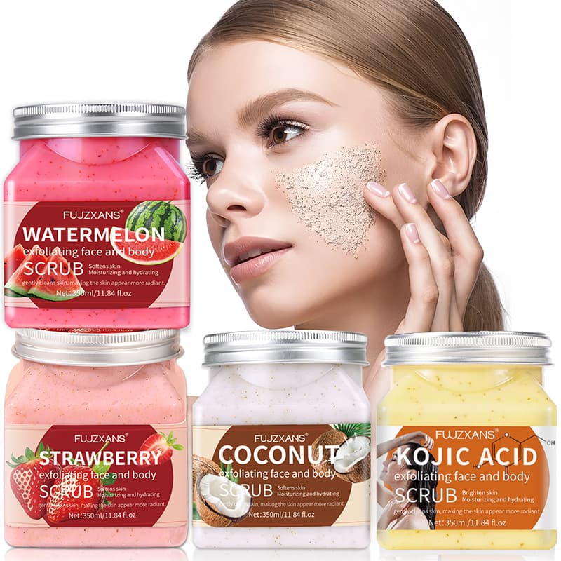 Cross-border Full English Body Scrub Exfoliating Scrub for Chicken Skin, Fruit Flavor Coconut Body Scrub