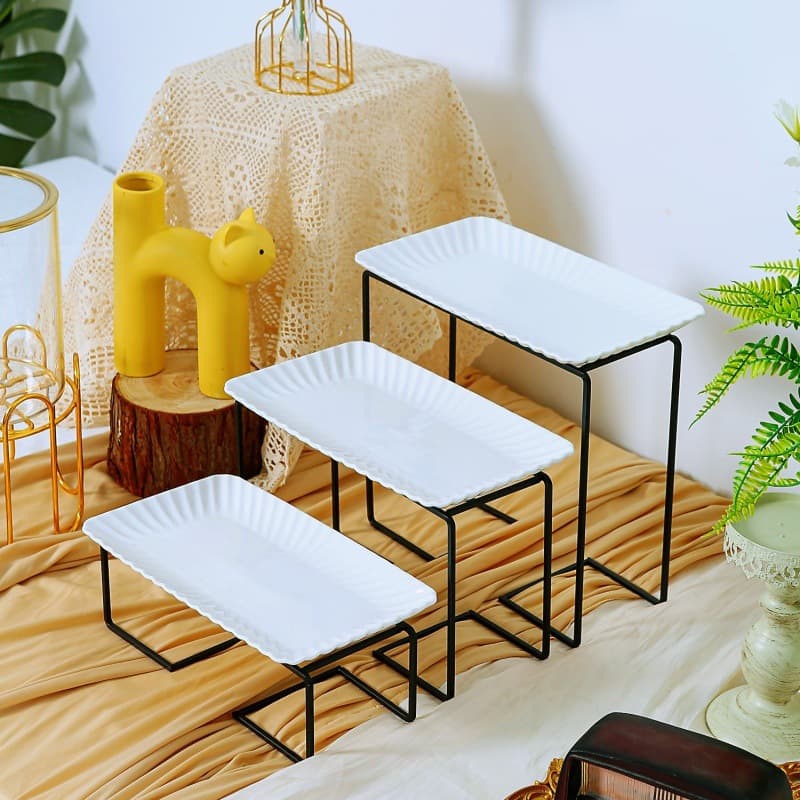 European-style Two-Tier Three-Tier Hotel Buffet Pastry Stand Bread Cake Tray Cold Dish Cooked Food Hotel Display Stand