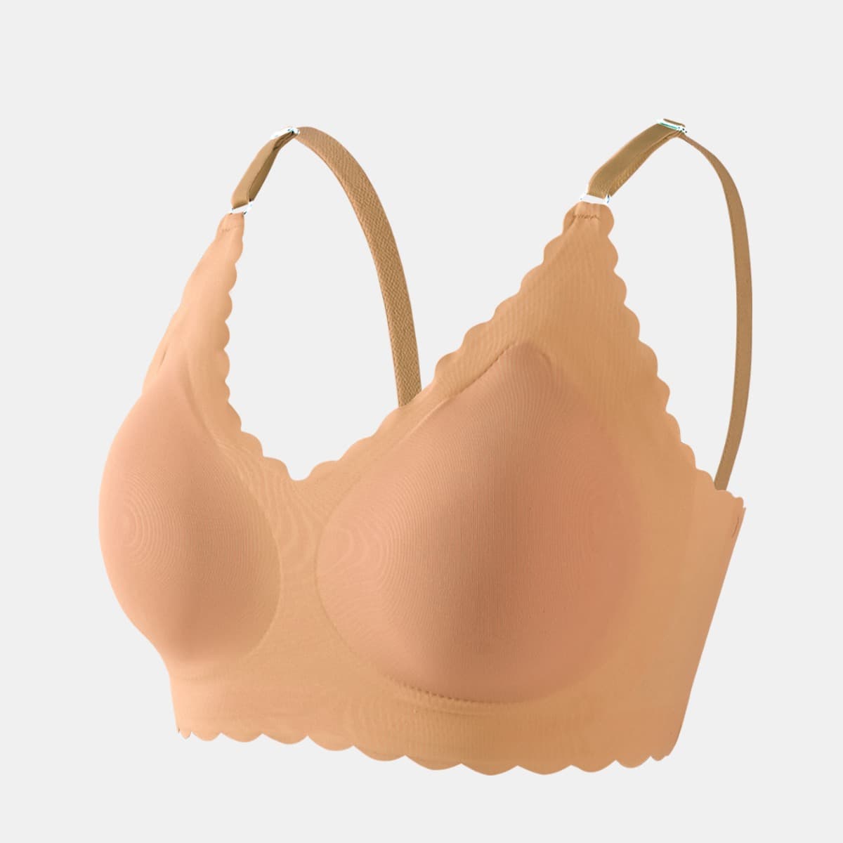 Women's Summer Cool Sleepwear Wireless Gather Bra No Side Seam Anti-Sag Lift Underwear Nylon Material
