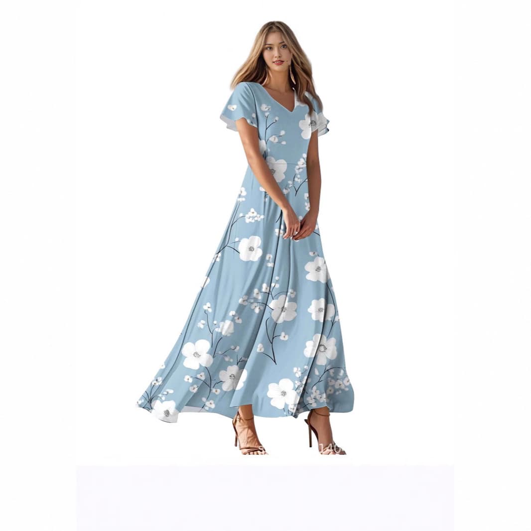 Women's Casual Fashion Loose Solid Color Full Skirt Dress