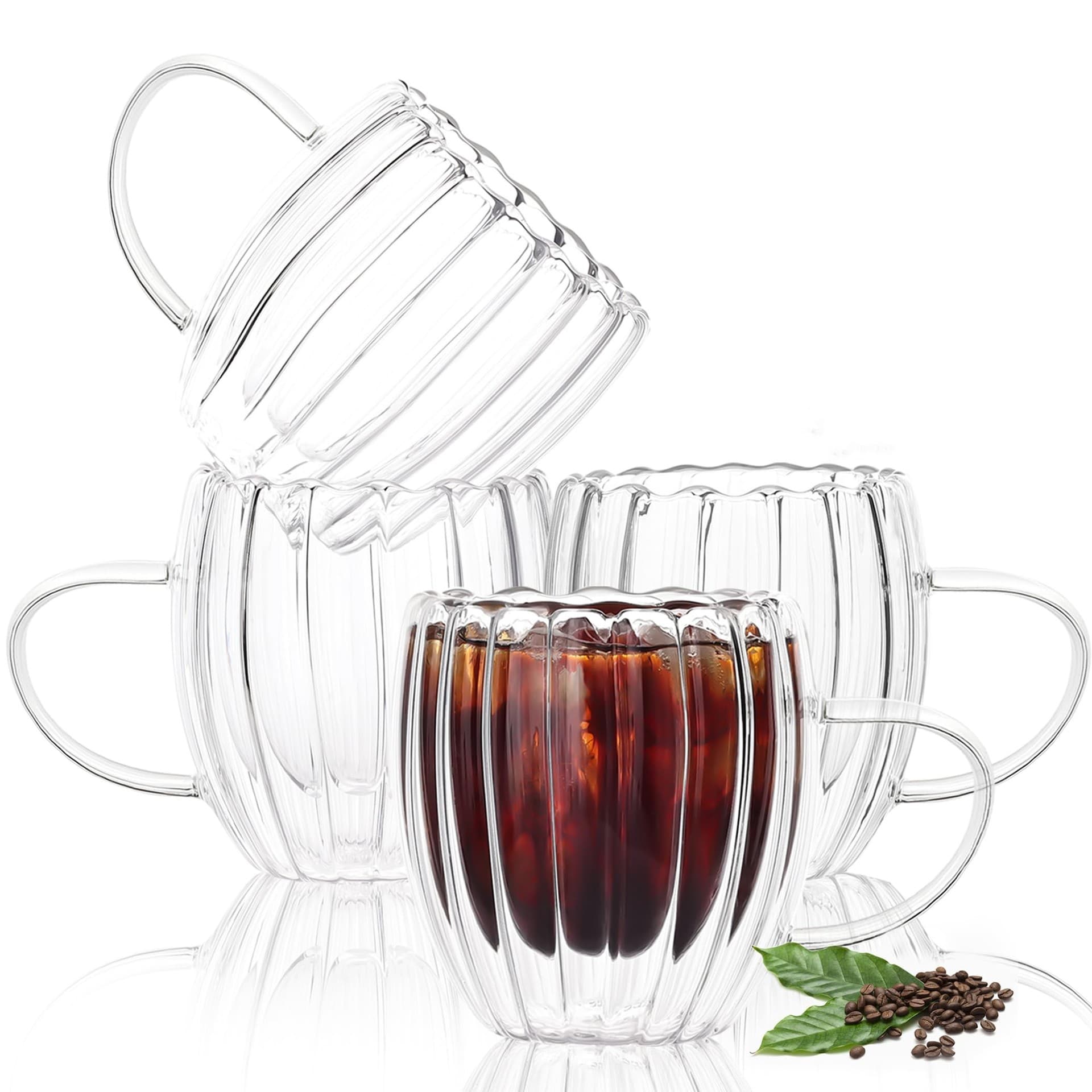 Double-Wall Glass Insulated Transparent Concentrated Cappuccino Latte American Coffee Tea Bag Milk Cup Wedding Party Coffee Cup