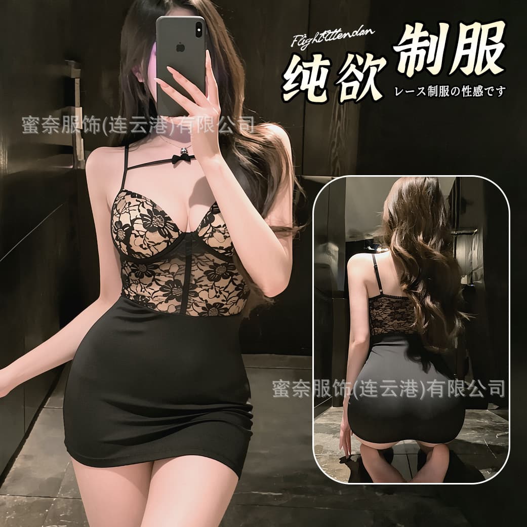 Minai sexy underwear new style lace underwire breast pads and buttocks temptation flirting free nightclub qqny sexy 626#