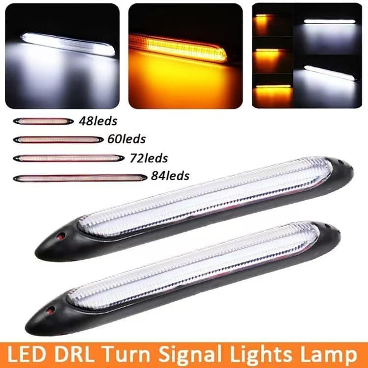 Car LED Daytime Running Light Flowing Light Startup Scan Dual Color Turn Signal Modification High Brightness DRL Decorative Light Modification