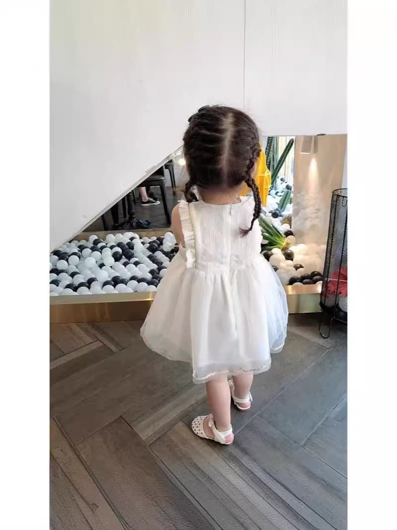Girl's Styky Sleeveless Vest Mesh Princess Dress Summer New Style Baby Girl's Stitching Puffy Children's Dress