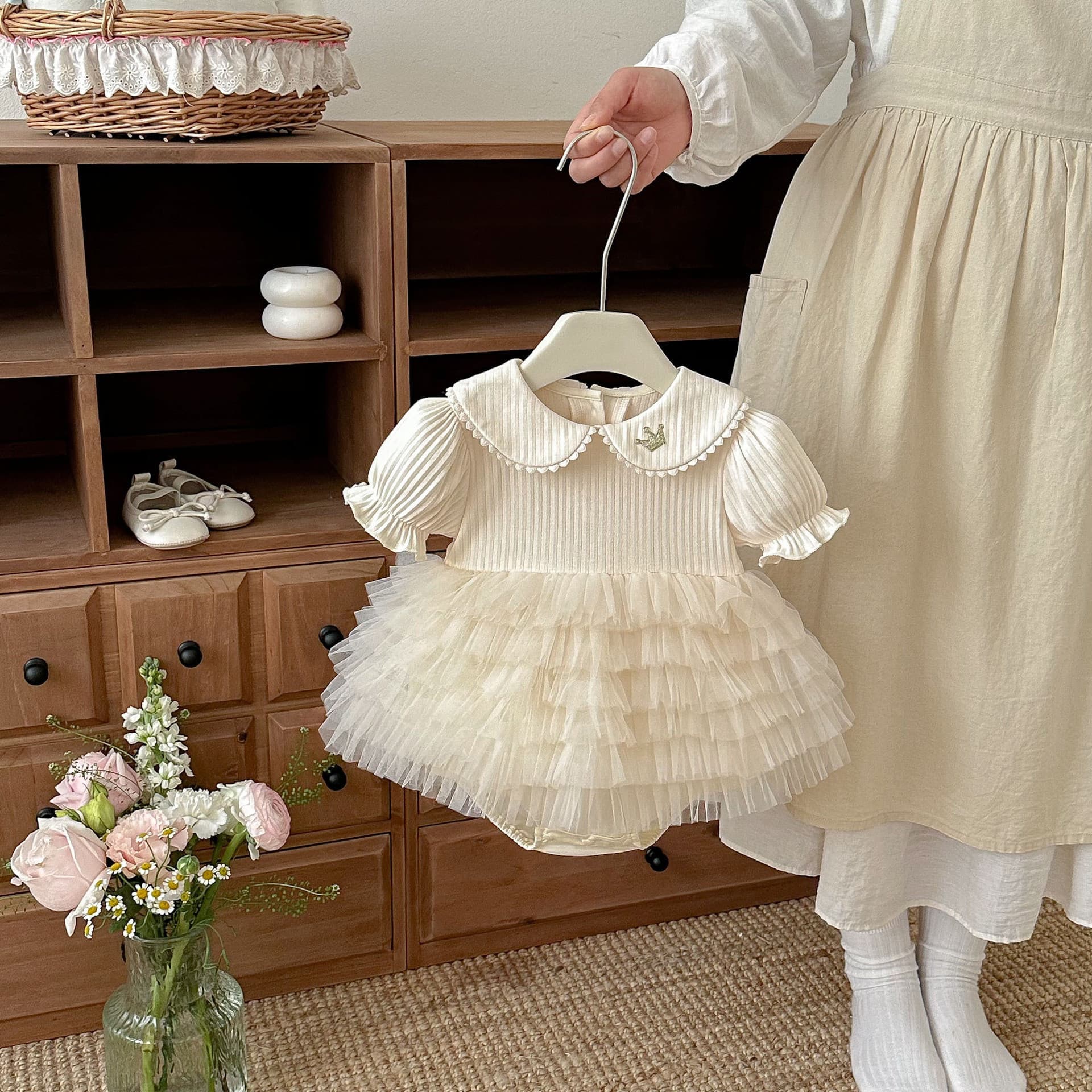 Baby clothes, summer princess jumpsuit, lace cake bag, baby girl's 100-day feast, temperament dress, trendy dress