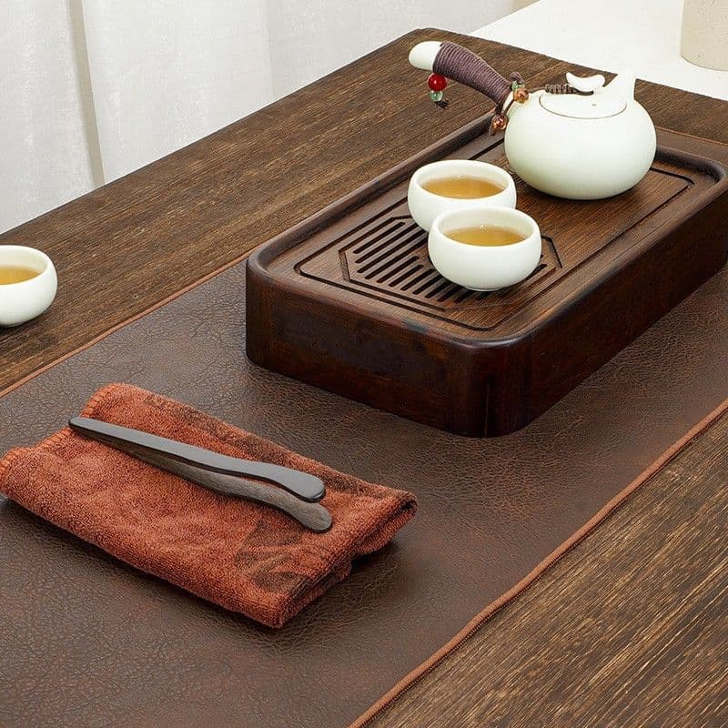 Leather tea mat table flag, new Chinese Zen tea table cover, tea table fabric household luxury dry tea tray pad with free shipping