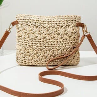 Bohemian Handwoven Straw Bag for Women, Shoulder Bag for Beach Vacation, Crossbody Sandal Bag, Drop Shipping