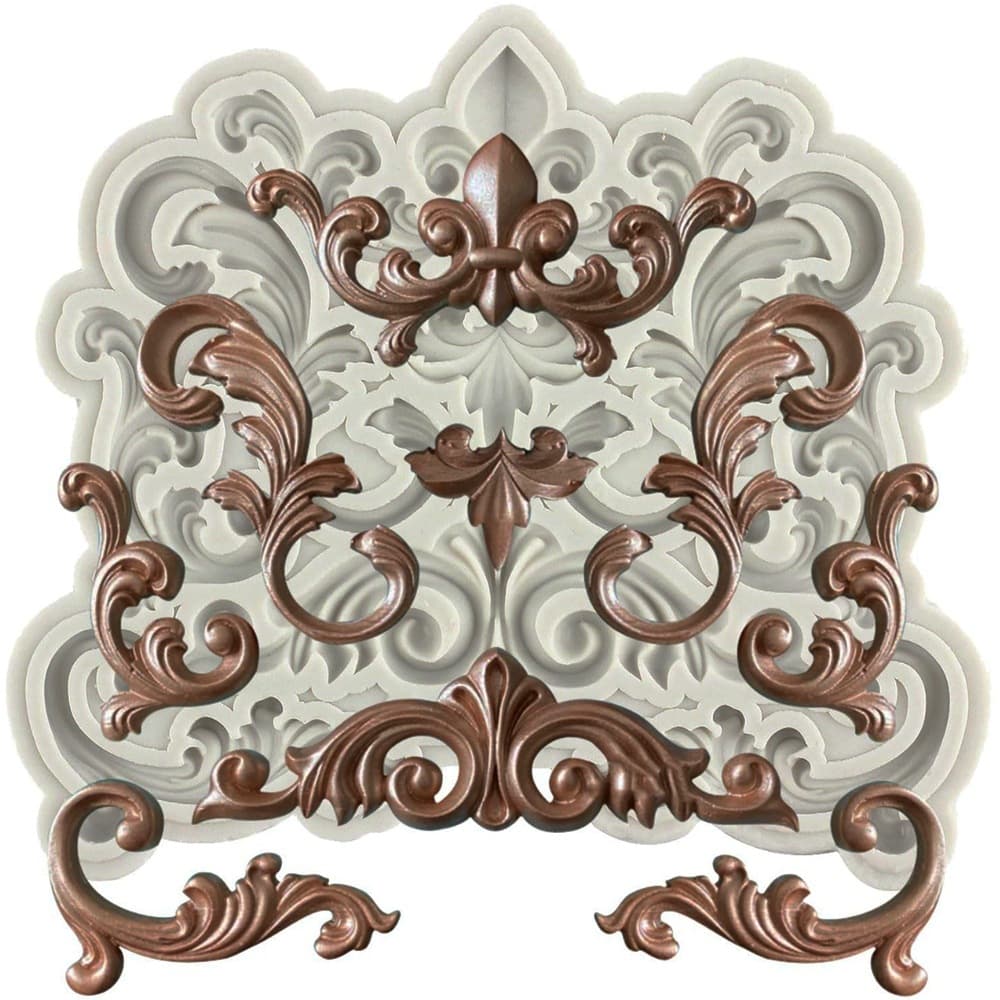 Fondant Cake Mold Vintage Relief Flower Vine Lace Floral Vine Silicone Gum Paste Chocolate Clay Resin Mold
