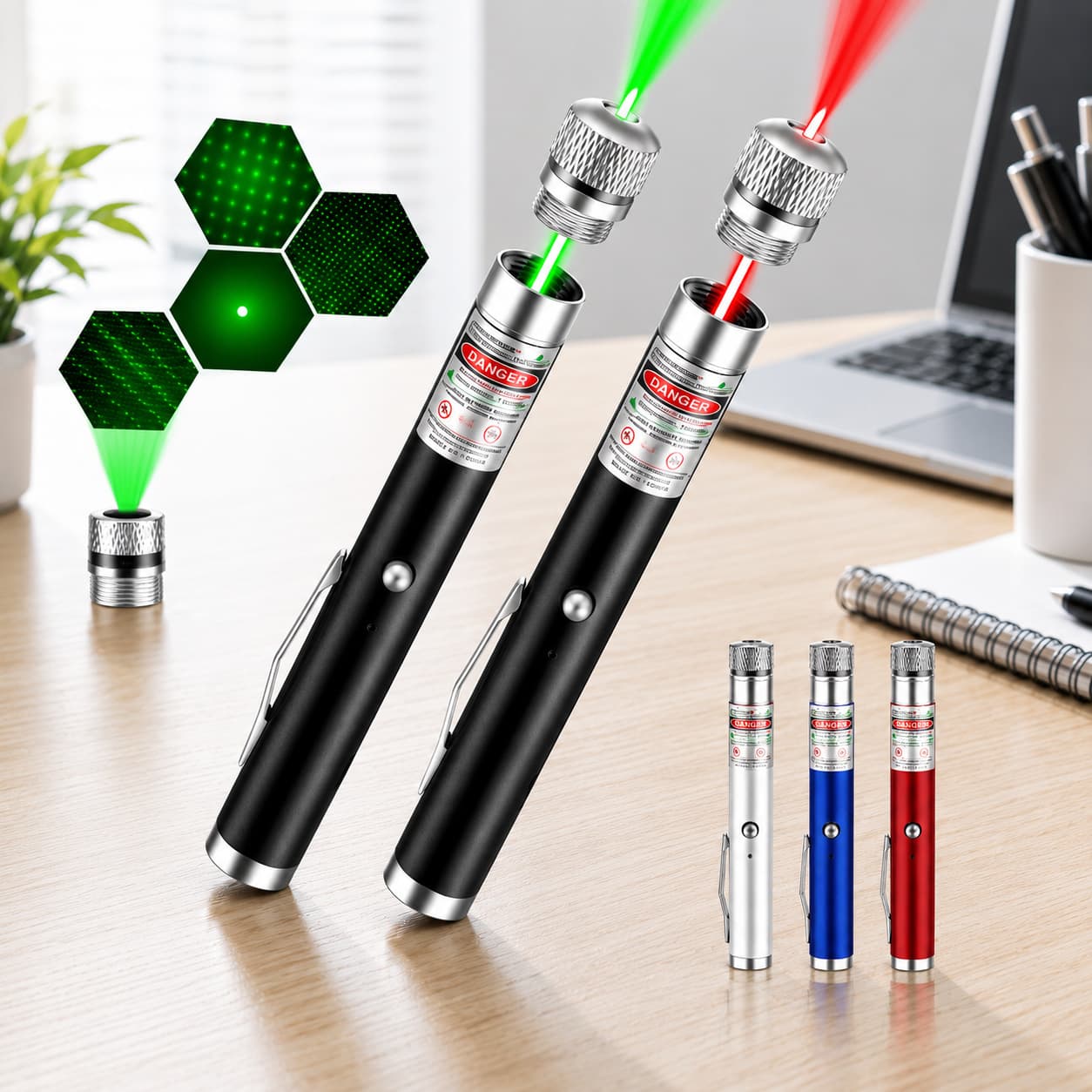 Short Laser Pointer Starlight USB Rechargeable Red Green Light Astronomy Pointer Laser Light Flashlight Star Pointer