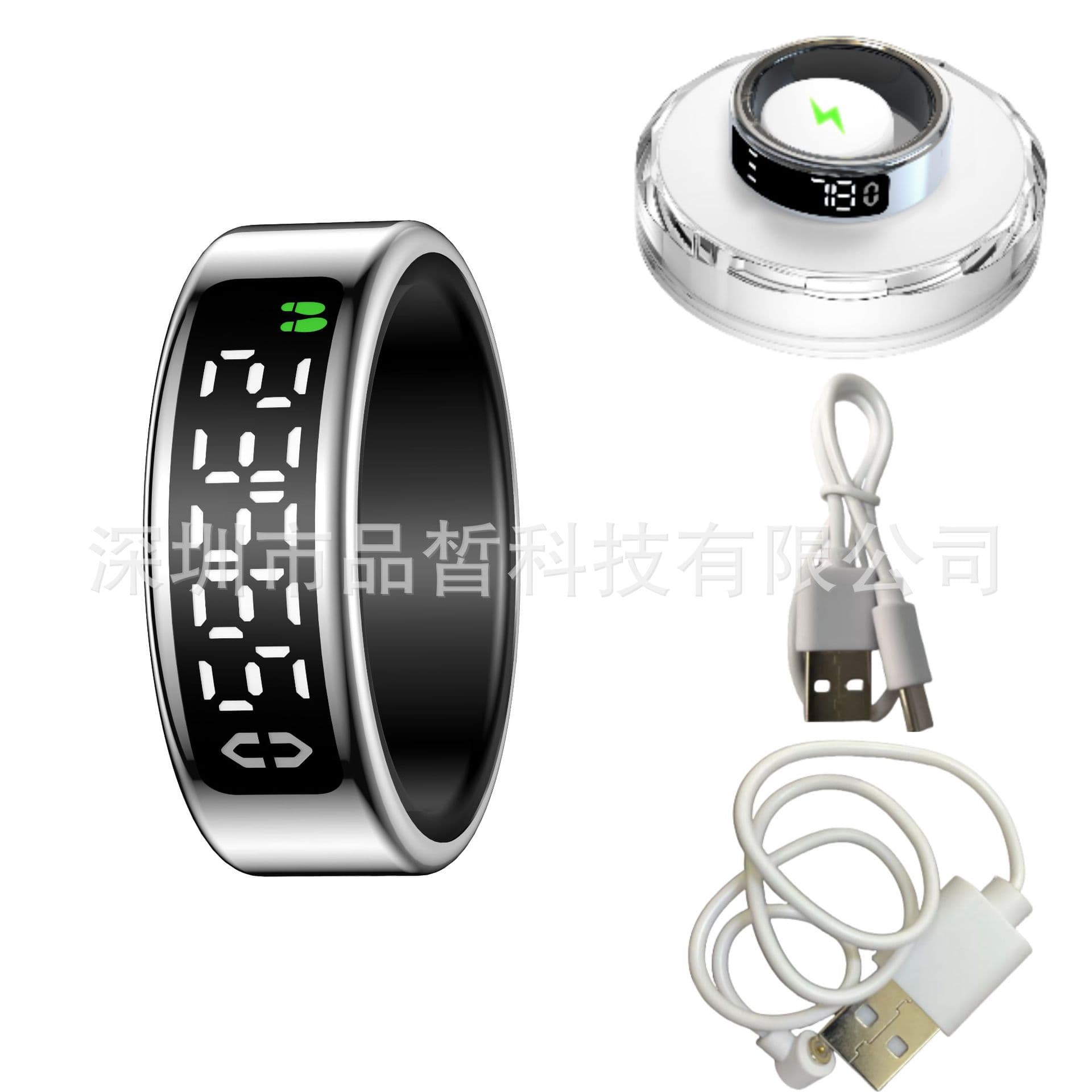 Counting Smart Ring Heart Rate Blood Oxygen Sleep Sports Heart Rate Variability Monitoring Brightness Adjustment Care for Family and Friends