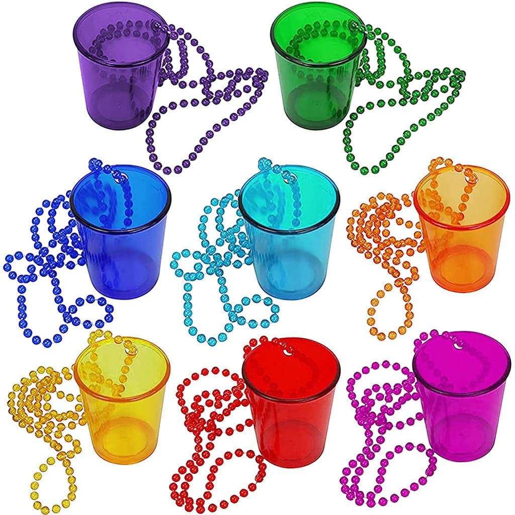 Bachelor Party Supplies Beaded Chain Cup, Transparent Beaded Chain Cup, Bride and Groom Party Connecting Bead Necklace Cup