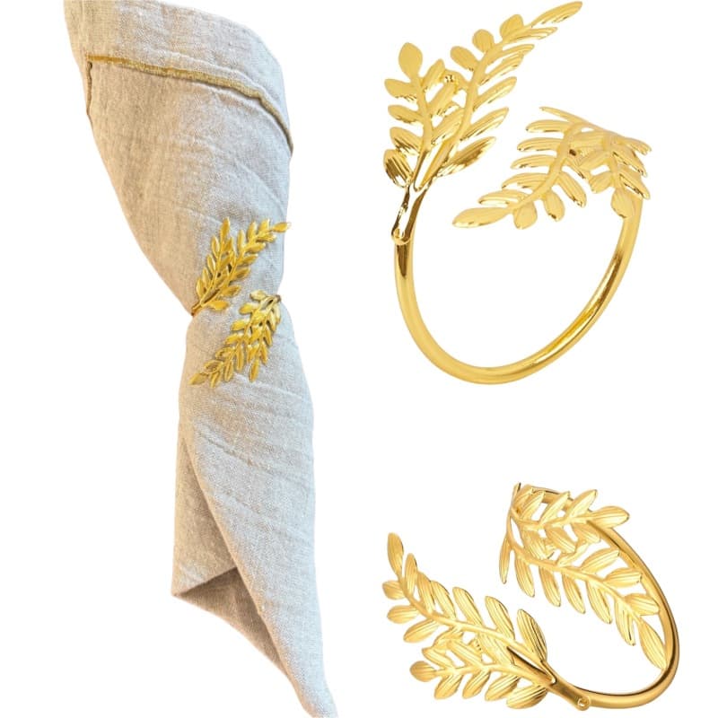 Wheat Ear Napkin Ring - Party and Holiday Decoration, European and American Style Hotel Western Restaurant Metal Napkin Ring - Versatile and Simple