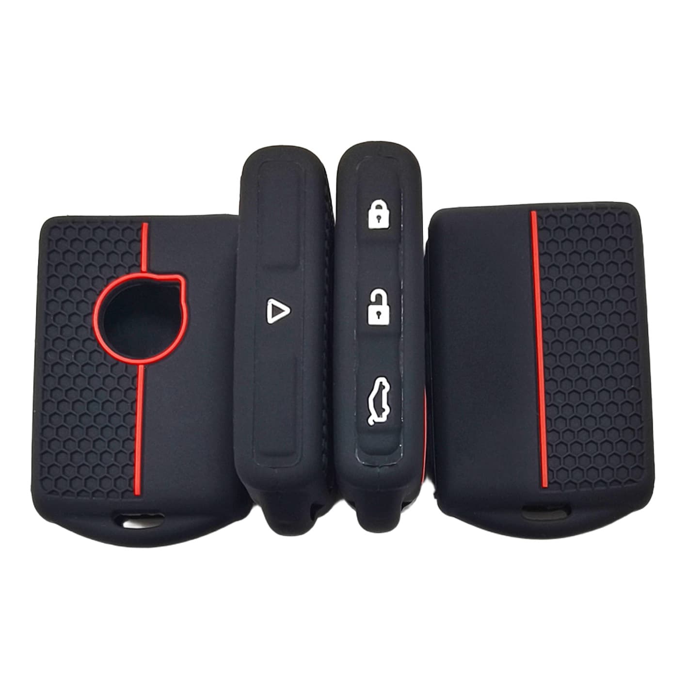 Compatible with Volvo XC90 Honeycomb Car Key Case, Volvo XC60 Full-Cover Silicone Key Cover Side-Drop Style