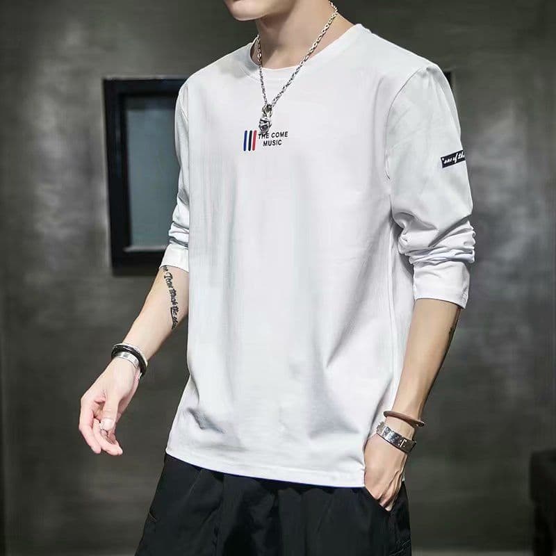 Men's Long Sleeve T-Shirt Spring Autumn New Long Sleeve Tops Casual Loose Fit Streetwear Ins Style Wholesale