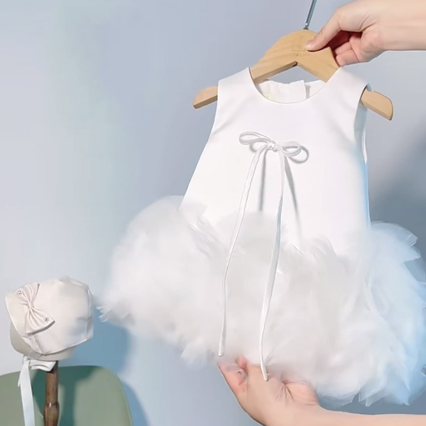 Baby Girl Sleeveless Satin First Birthday Dress, Flower Girl Dress for Wedding, Infant 100-Day Banquet Zhuazhou Outfit, Birthday Princess Dress