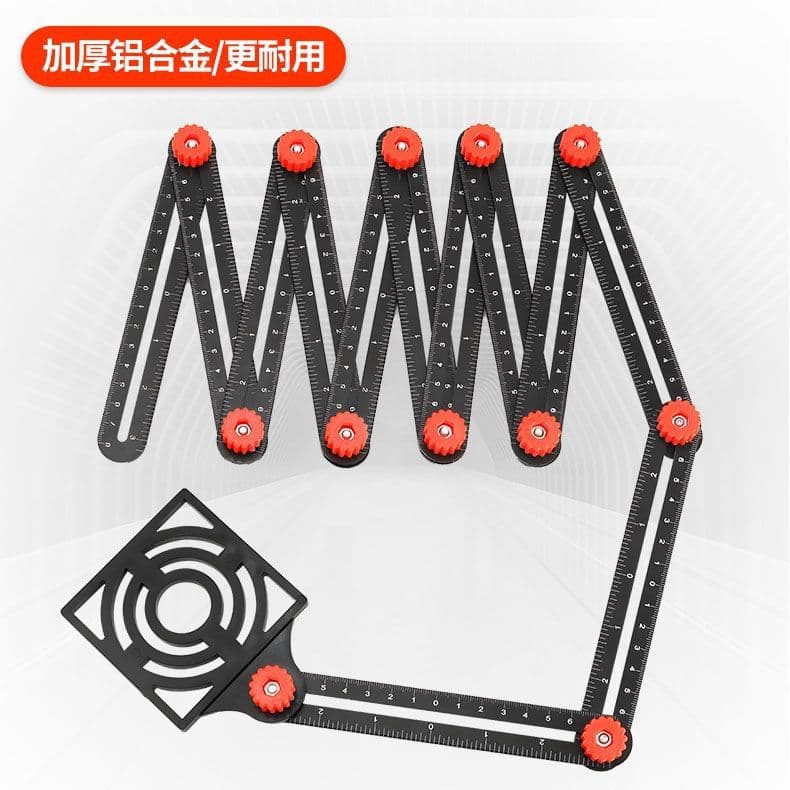 Nengdu Duowan New Type Square Ruler Six-Fold Fixed Positioning Drilling Tile Opening Tool 0-Folding Ruler 36 Universal Position