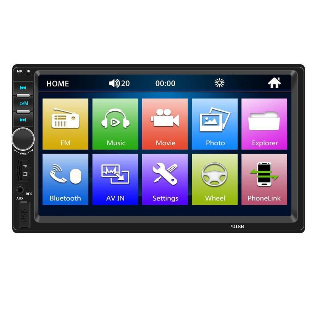 Car 7-Inch Large Screen High-Definition Entertainment MP5 Player Vehicle Double-DIN Universal Unit Bluetooth Phone Connectivity 7018