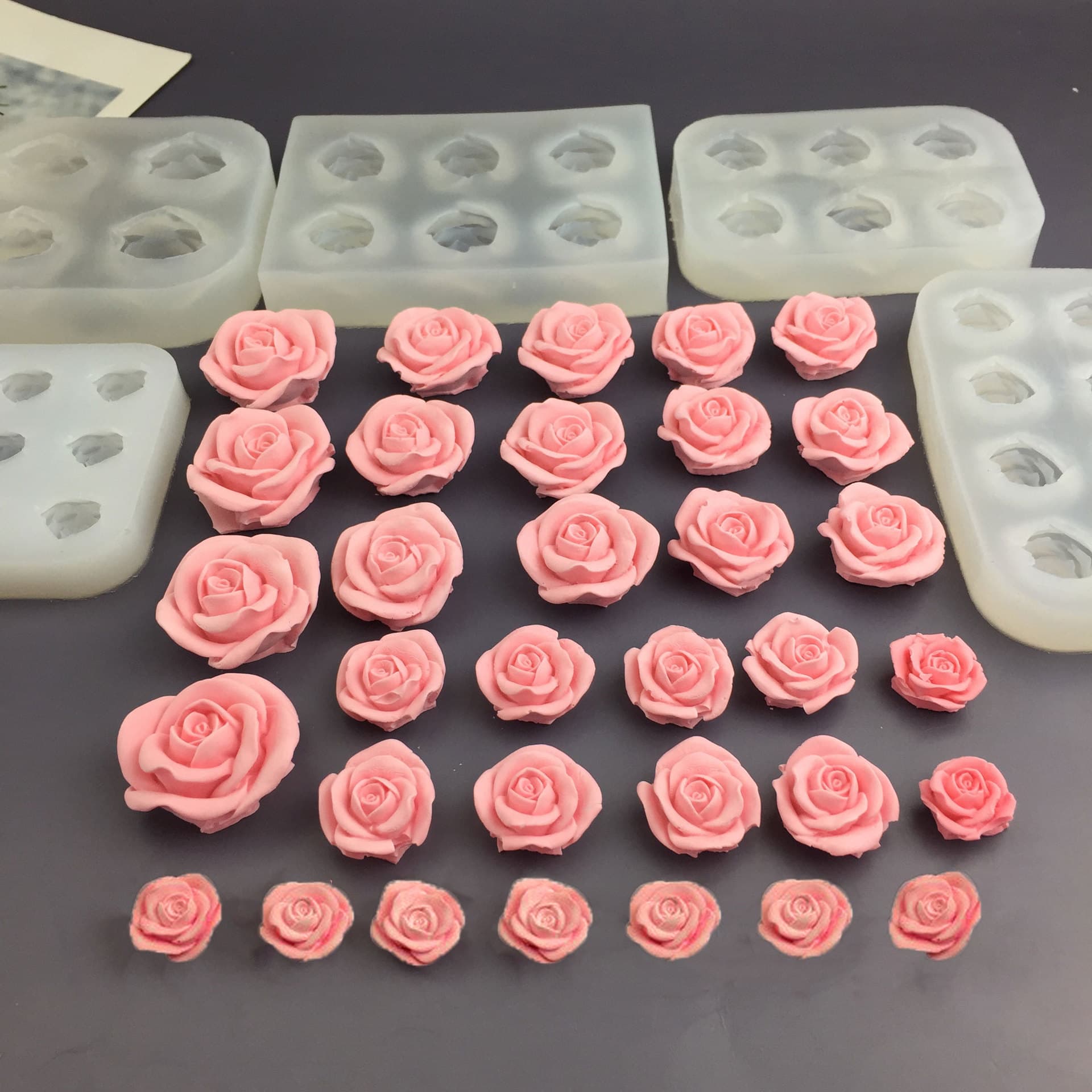 Silicone Mold Handmade Baking Cake Decorating Sugar Art Flower Design Drip Gel Resin Mould Irregular Shape Pink Color