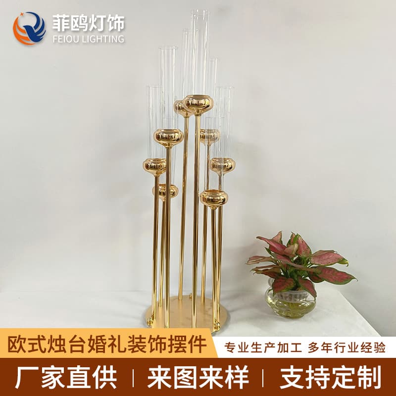 European-style Candle Holder Wedding Decoration Romantic Light Luxury Table Centerpiece Candle Stand Cross-border