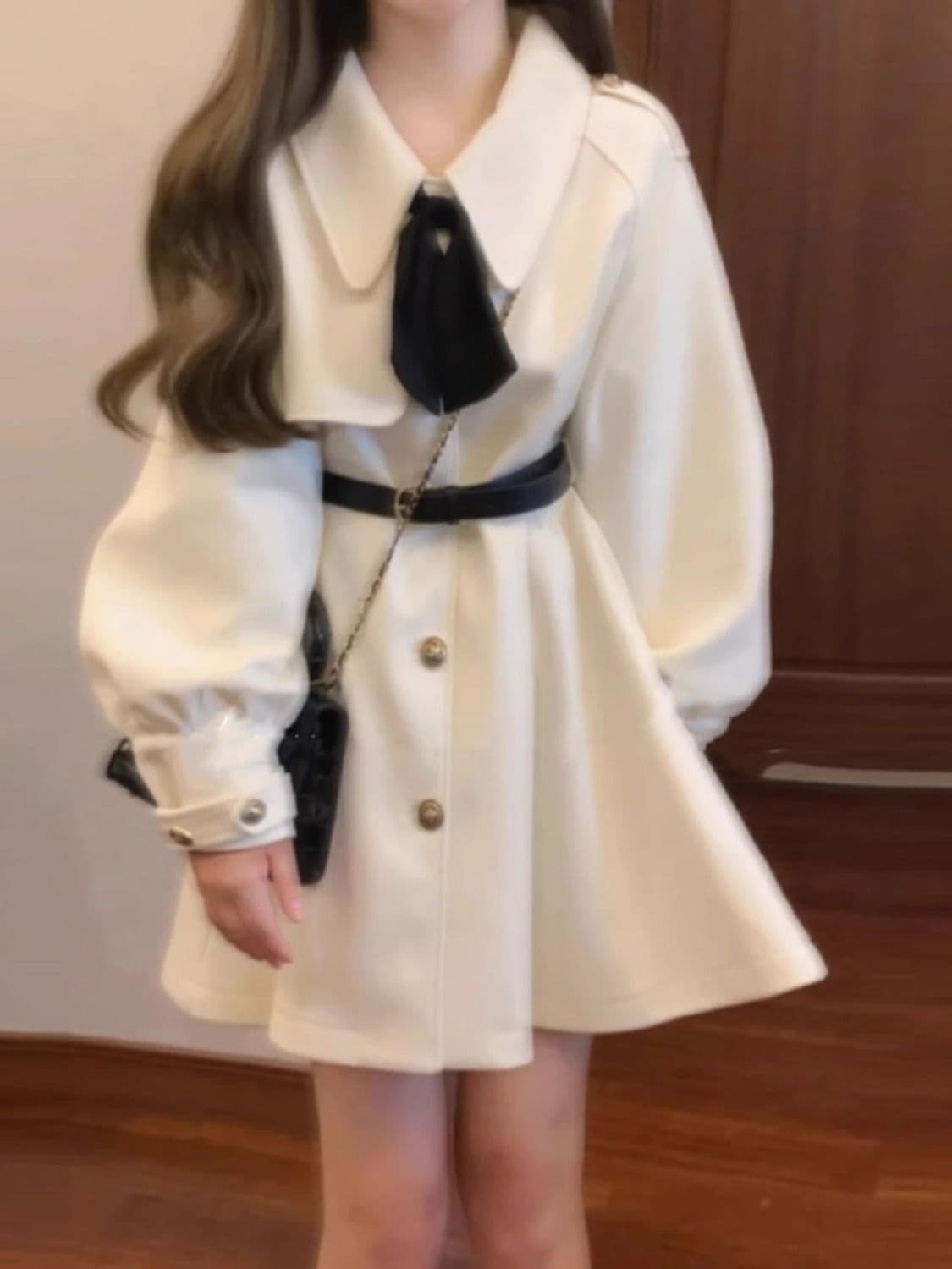 Peter Pan Collar Tweed Jacket Women, Autumn/Winter New Petite Korean Style Elegant Tweed Coat Short.