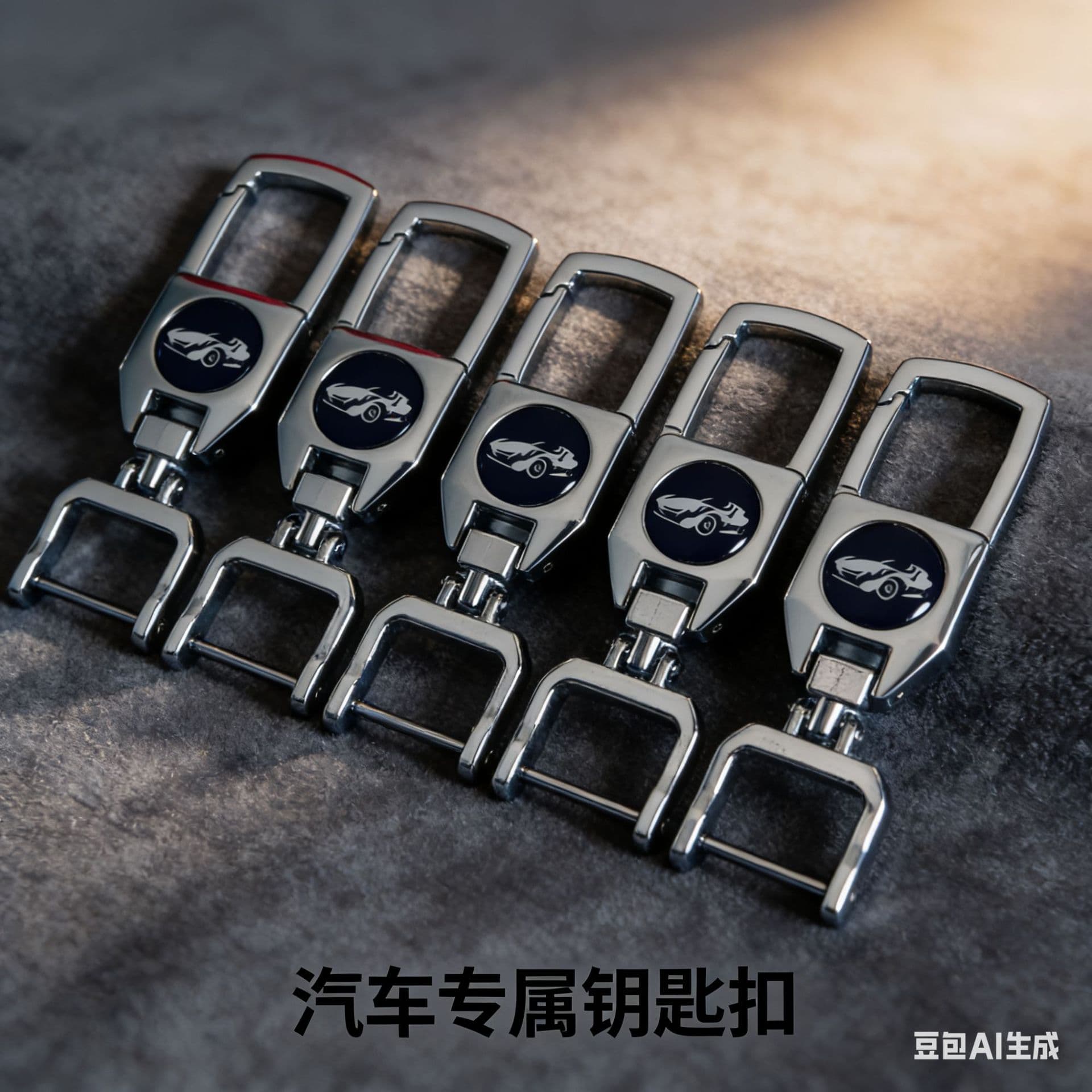 Cross-border Car Keychain Waist Clip Anti-loss Pendant Premium Car Logo Buckle Horseshoe Buckle Advertising Metal Keychain