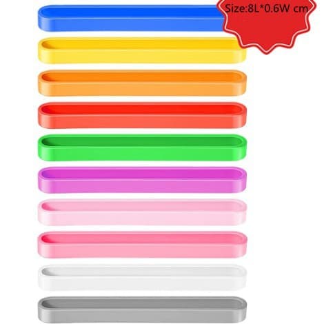 12 colors of elastic rope, 8cm silicone short strap for A6 notebooks, perfect for bookmarks.