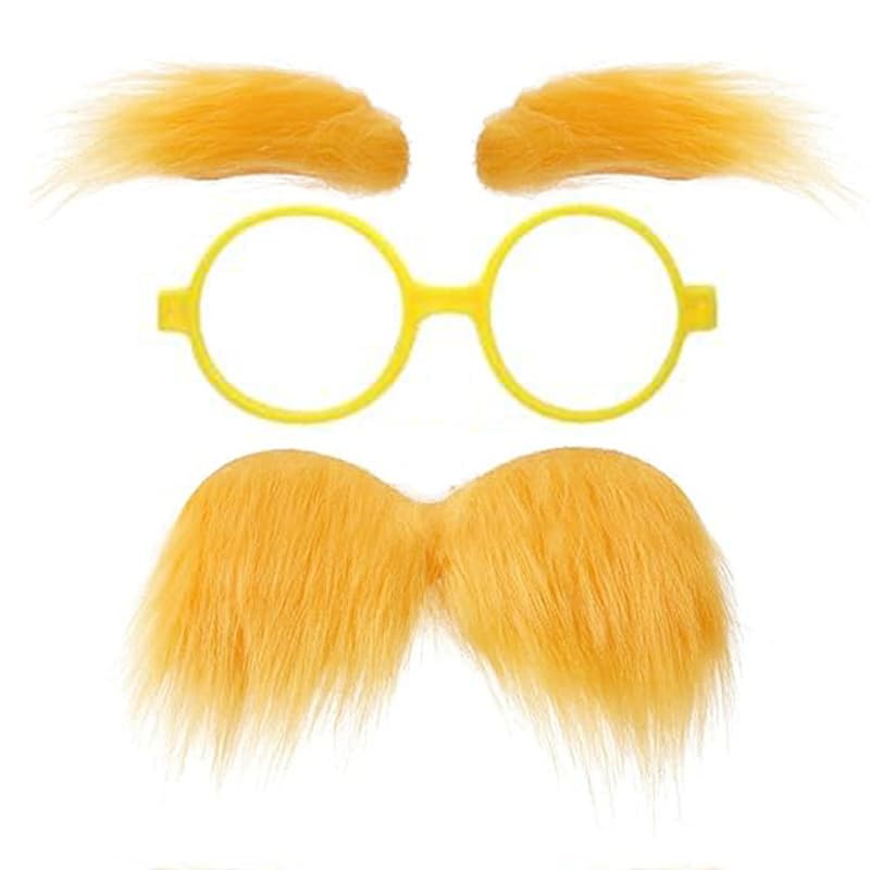 Cross-Border Exclusive Old Les Style Orange Glasses Cartoon Mustache Party Costume Props Dance Funny Mustache