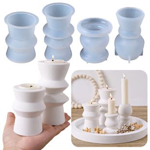 European Style Candle Holder Silicone Mold DIY Plaster Cylinder Candle Holder Making Cross-border Wholesale
