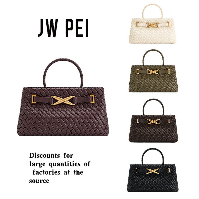 jwpei woven bag cora fashion versatile handbag large capacity commuter bag women's genuine leather shoulder crossbody bag women