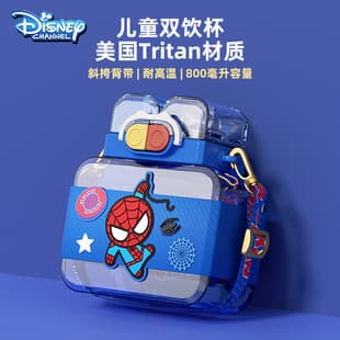Disney Spider-Man Kids Water Bottle Summer Boy Dual-Drink Straw Cup Student School Water Bottle Wholesale