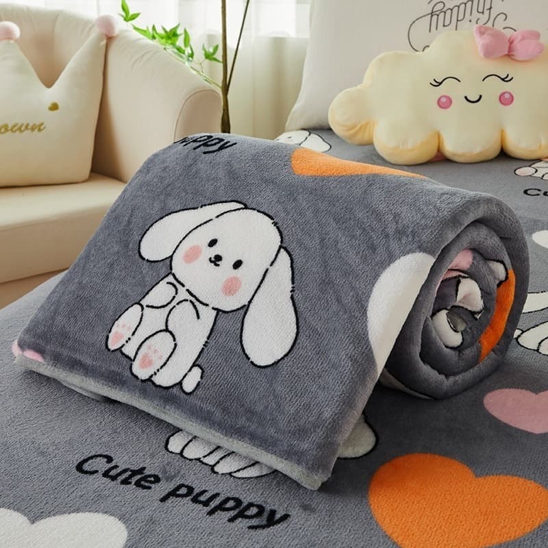 Thickened Flannel Fleece Blanket, Winter Double-Sided Fleece Bed Sheet, Dormitory Student Warm Milk Coral Fleece Blanket