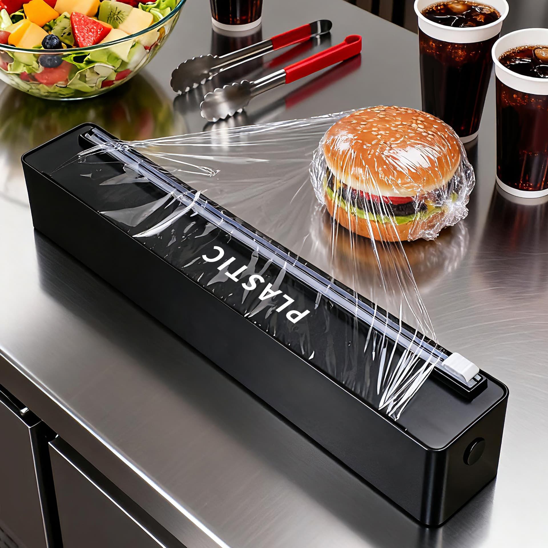 501 Plastic Wrap Cutter Baking Foil Dual-Slide Blade Cutting Box Home Magnetic Wall-Mounted Storage Box