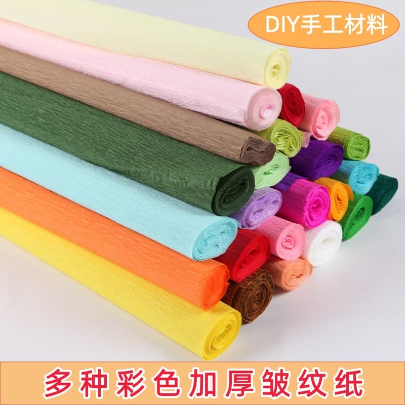 Rolled Edge Paper, Colorful Thickened Crepe Paper, Handmade Flower Making Materials, DIY Crinkled Paper, Rose Flower Handmade Craft
