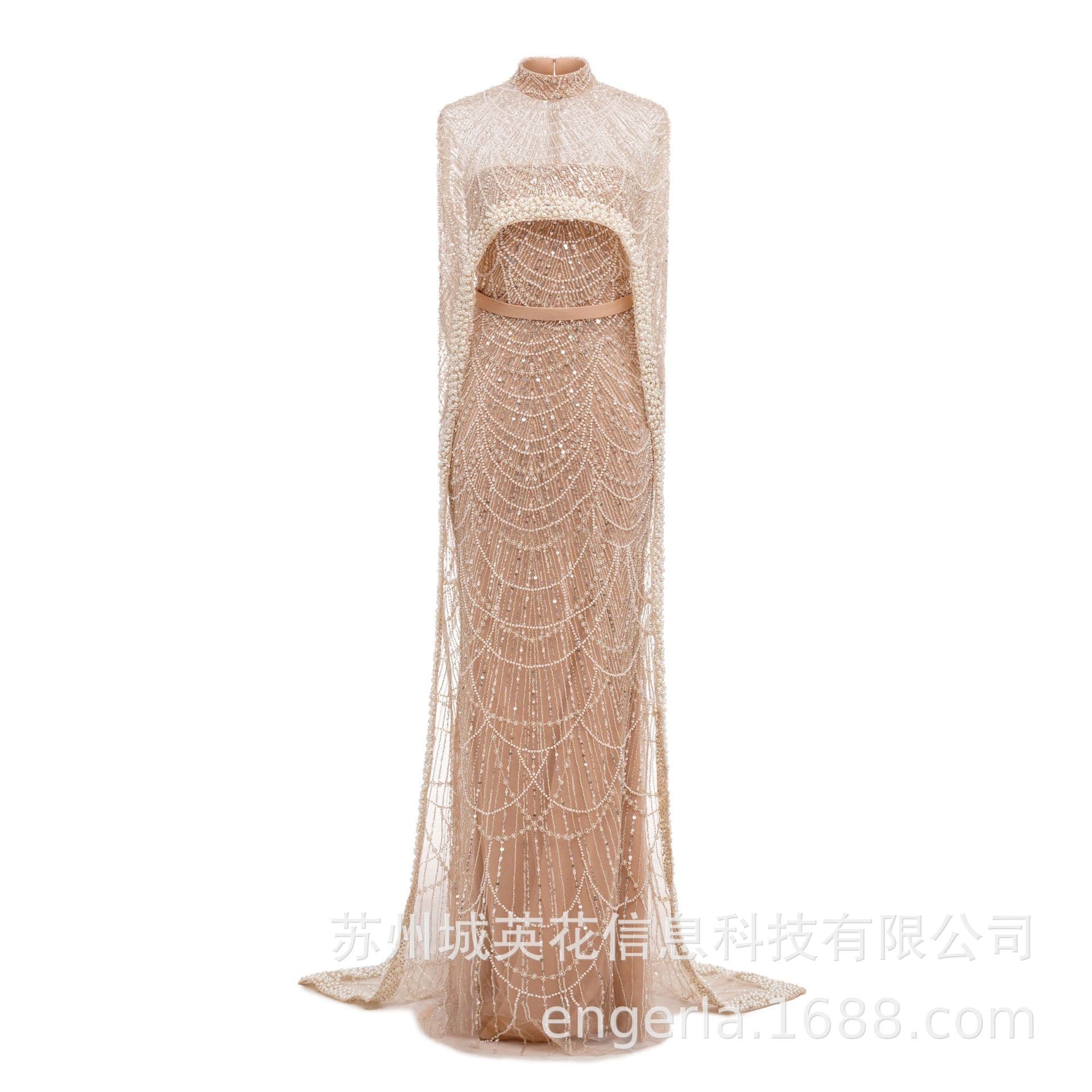 Engerla 2023 Beaded Fabric Evening Gown Banquet Dress Amazon New Arrival