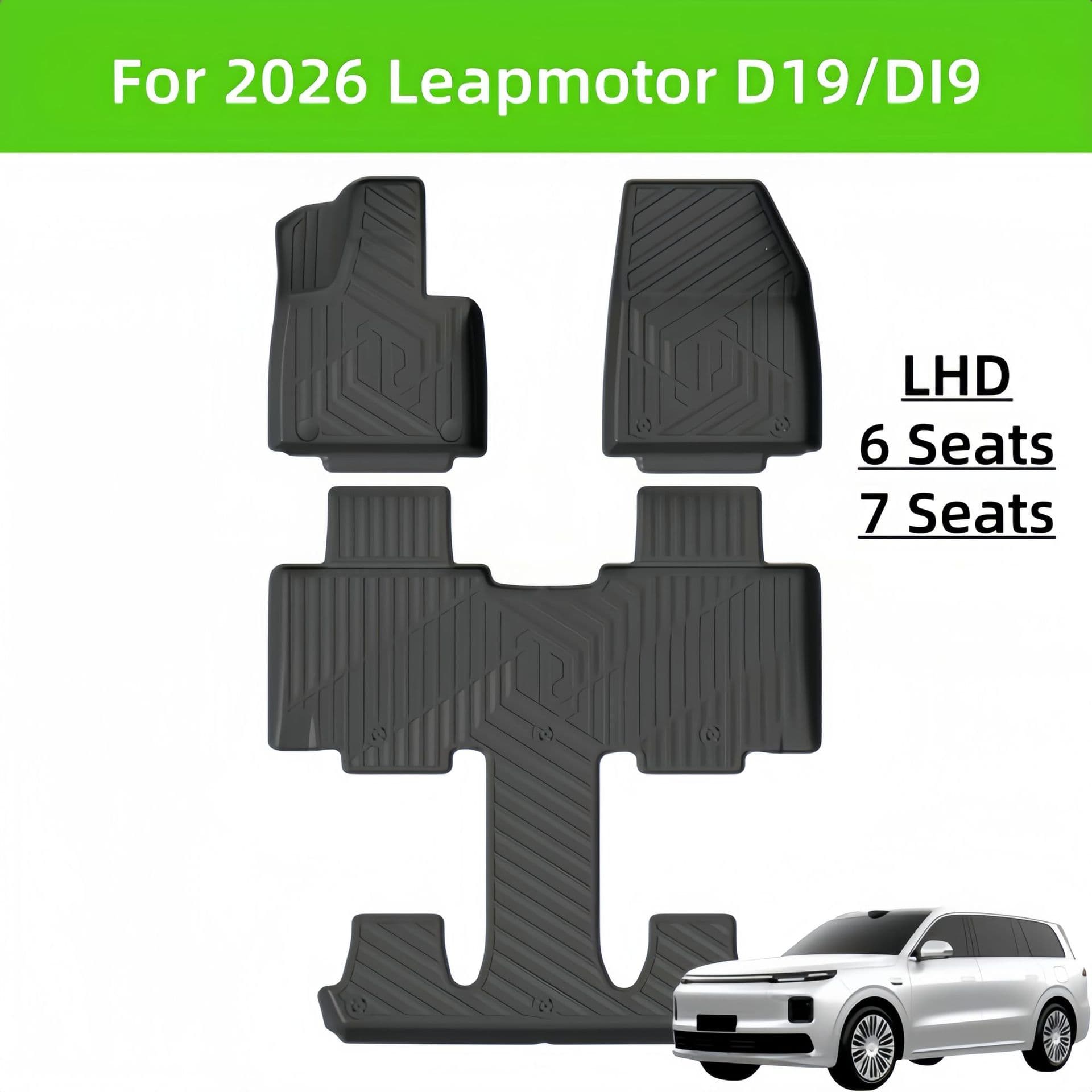 For 2026 Leapmotor D19/DI9 TPE Car Floor Mat/Rear Trunk Mat