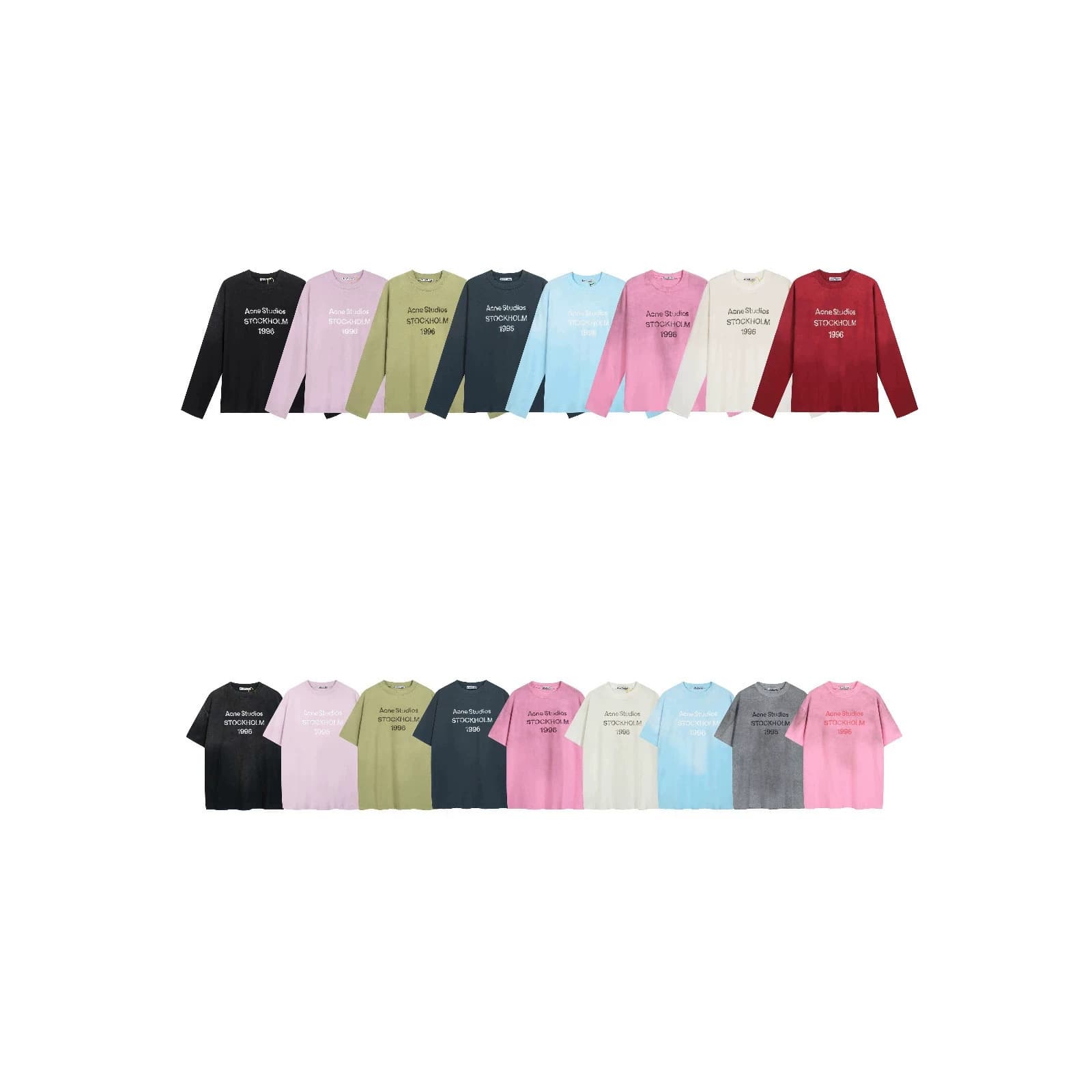 Correct Version Cross-Border 1996 Letter Print Distressed Relaxed Fit Cotton Unisex Long-Sleeve T-Shirt Collection