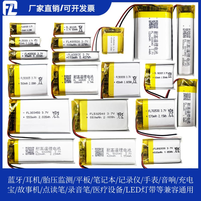 502035 Polymer Lithium Battery 320mAh 3.7V for Voice Recorder, Tire Pressure Monitoring, Cigarette Lighter Battery 602035