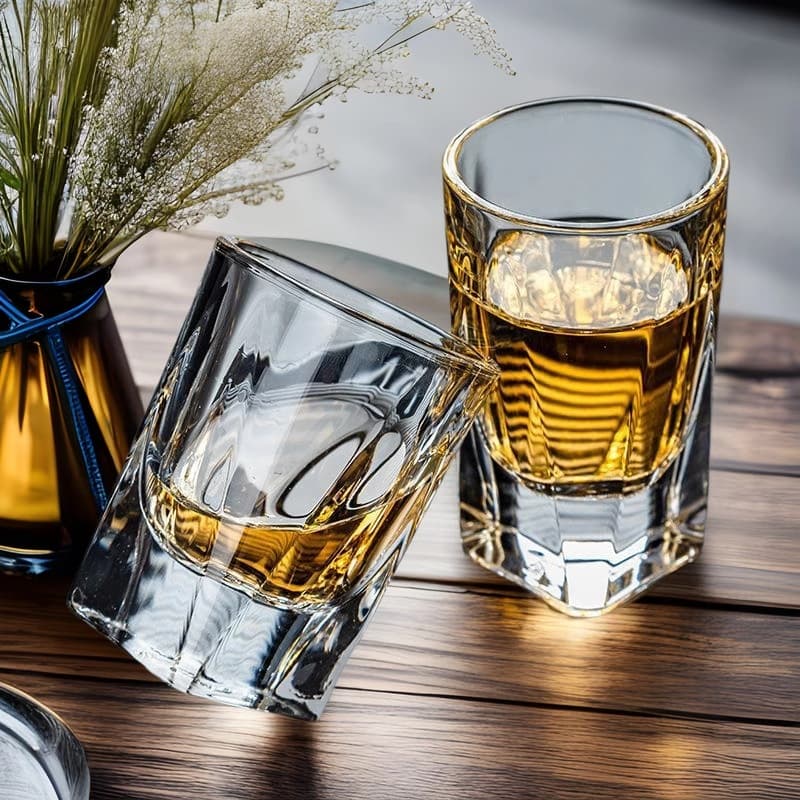 Glass beer cup KTV wine cup square cup thickened glass cup shatter-resistant commercial thick-bottomed beer cup 100ml