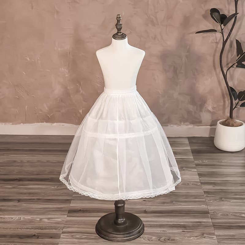 60cm Petticoat Children Fishbone Hoop Skirt Long A-Line Girl Dress Princess Lolita Cosplay Performance Export Cross-Border
