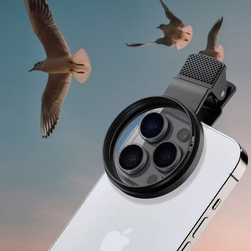 In Stock Mobile Phone Photography Polarizer Lens Filter with Clip CPL Polarizer Eliminates Reflective HD Filter 52mm
