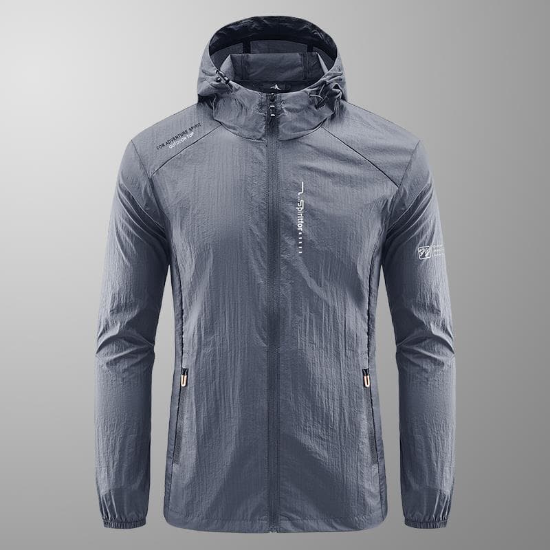 Hooded sun protection clothing for middle-aged men, summer outdoor skin clothing, fishing sun protection clothing, thin jacket for dad